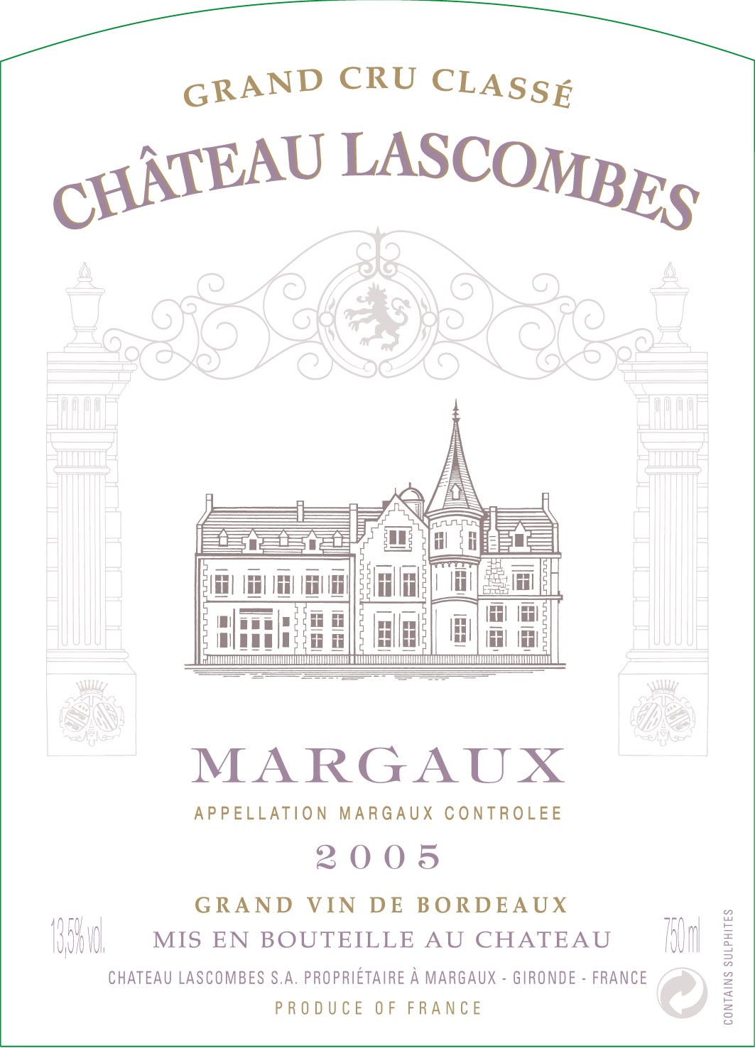 Château Lascombes 2005 | Laguna Cellar - Bordeaux & Beyond Château Lascombes 2005 | Laguna Cellar - Bordeaux & Beyond